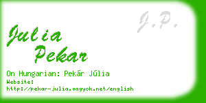 julia pekar business card